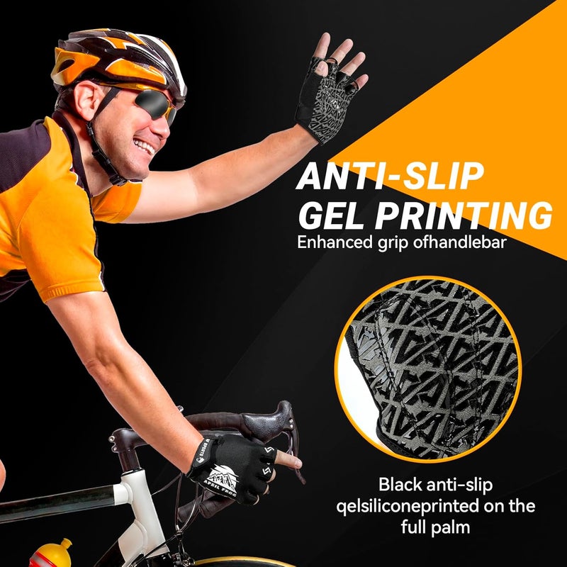 Aprilfrog Bike Cycling Sports Gloves: Half Finger Bicycle Gloves for Men Women with 5MM Gel Pad - Anti-Slip Exercise Workout Gloves for Gym Motorcycle - Image 4